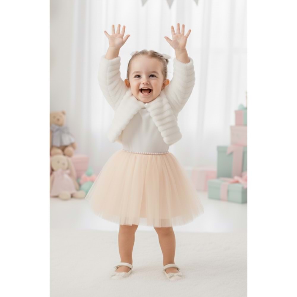 Kız Bebek Kışlık Bolerolu Tütülü Elbise