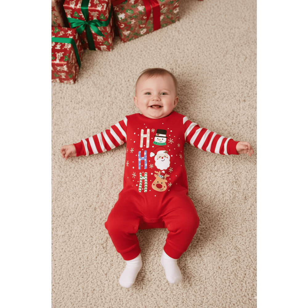 Yılbaşı Çıt Çıt Kapamalı Bebek Tulum M00775