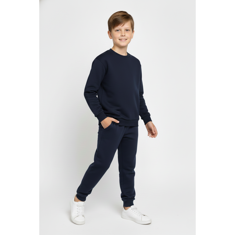 Baskısız, Cepli Çocuk 2 İplik Pijama Takımı M00776