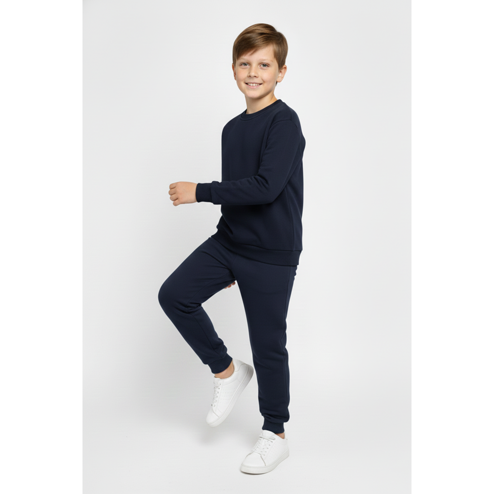 Baskısız, Cepli Çocuk 2 İplik Pijama Takımı M00776