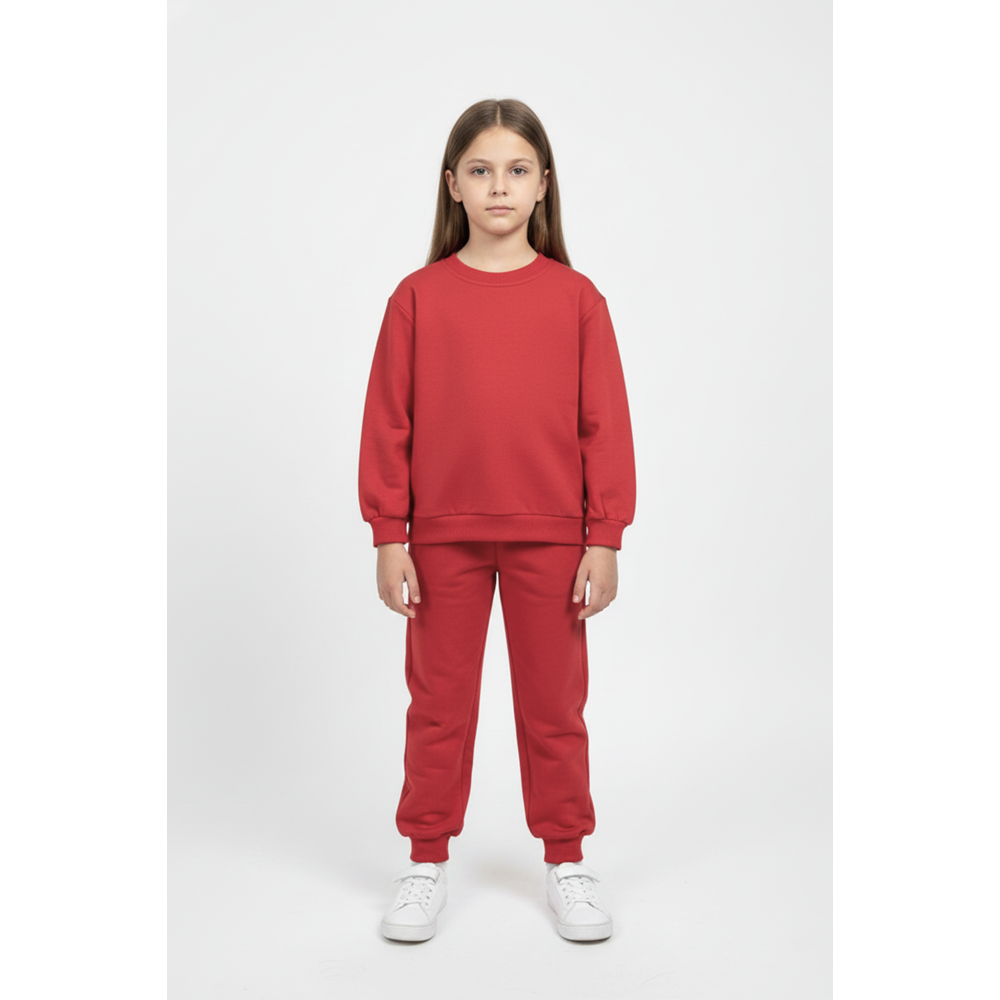 Baskısız, Cepli Çocuk 2 İplik Pijama Takımı M00776