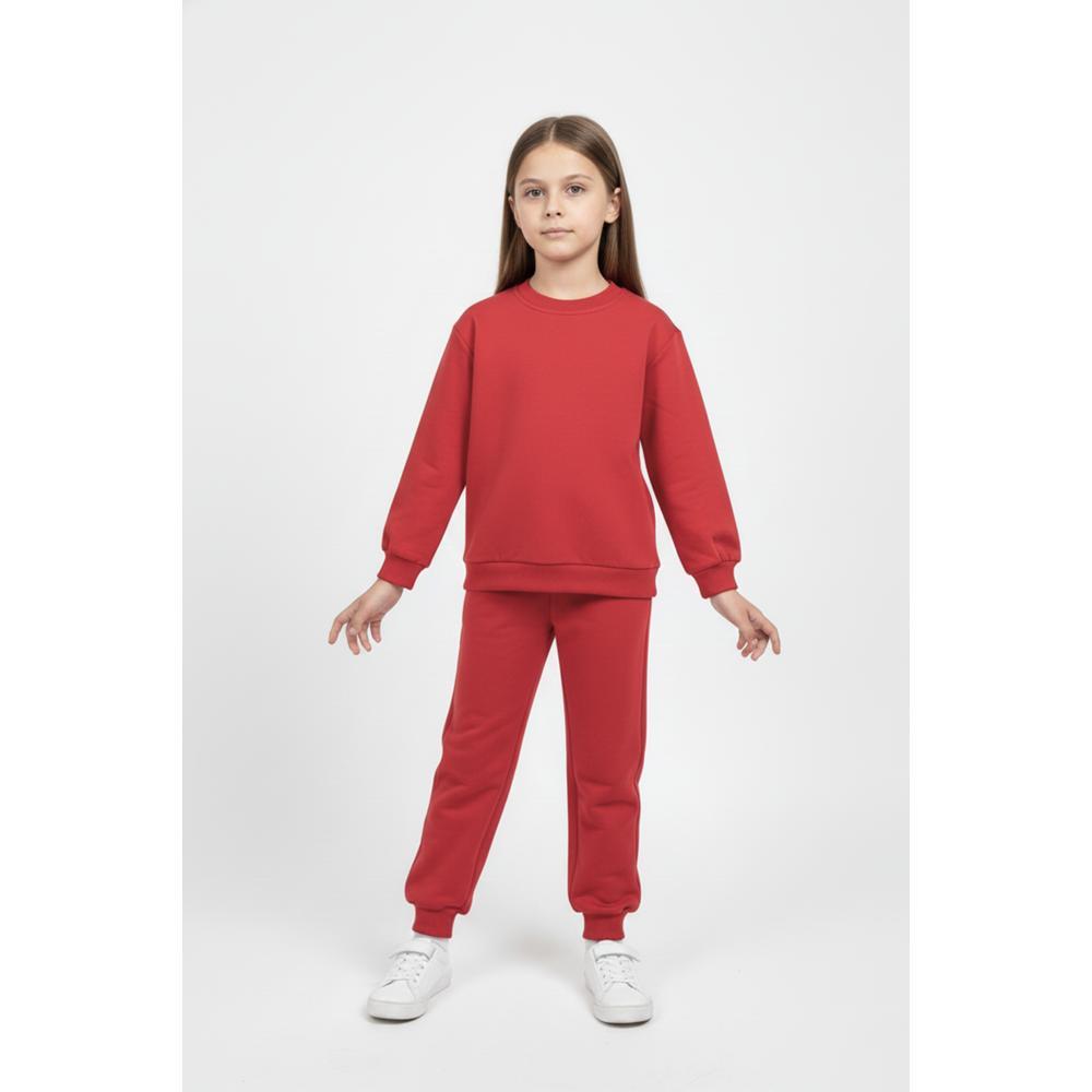 Baskısız, Cepli Çocuk 2 İplik Pijama Takımı M00776