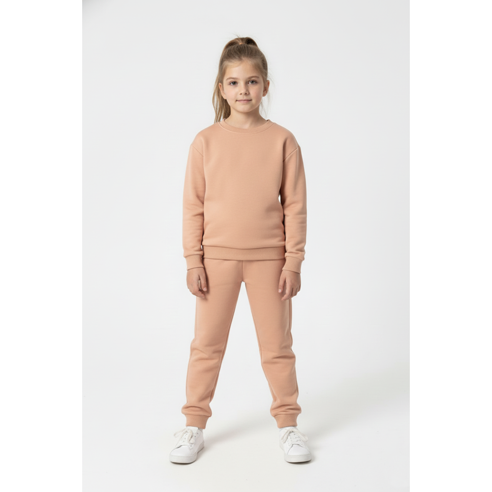 Baskısız, Cepli Çocuk 2 İplik Pijama Takımı M00776