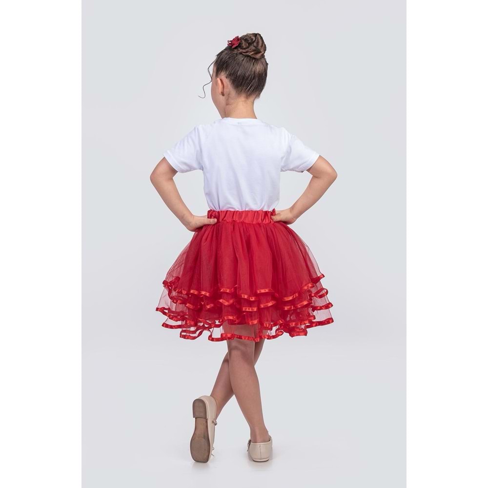 Saten Şerit Katlı Kız Çocuk Tütü Etek M00781