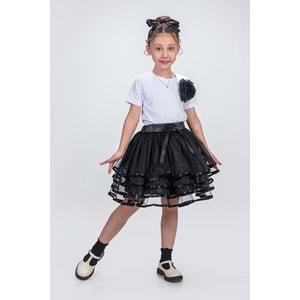 Saten Şerit Katlı Kız Çocuk Tütü Etek M00781