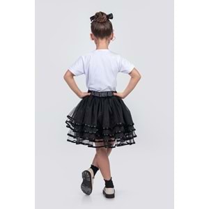 Saten Şerit Katlı Kız Çocuk Tütü Etek M00781