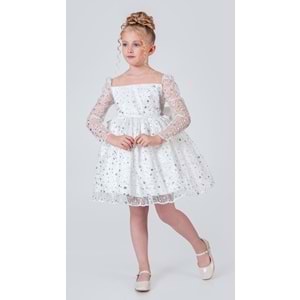 Sırt Büyük Kurdelalı Kız Çocuk Abiye Elbise