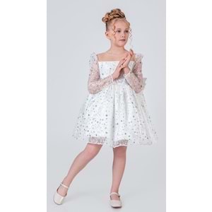 Sırt Büyük Kurdelalı Kız Çocuk Abiye Elbise