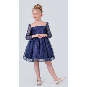 Sırt Büyük Kurdelalı Kız Çocuk Abiye Elbise