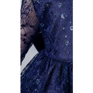 Sırt Büyük Kurdelalı Kız Çocuk Abiye Elbise