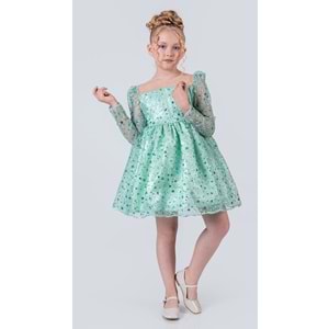 Sırt Büyük Kurdelalı Kız Çocuk Abiye Elbise