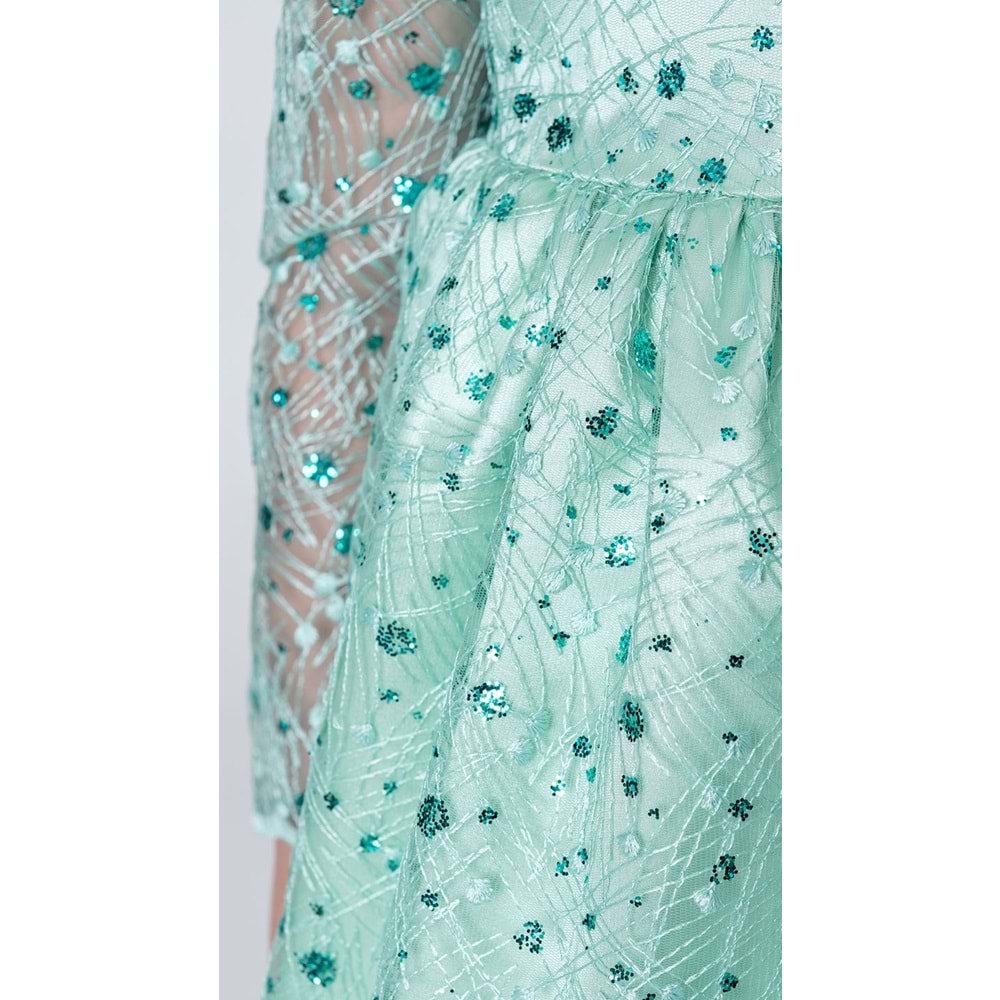 Sırt Büyük Kurdelalı Kız Çocuk Abiye Elbise