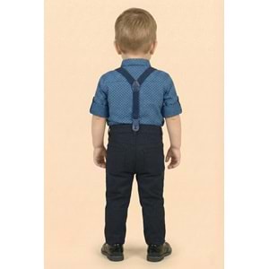 Askı Papyonlu Erkek Bebek Gömlekli Takım M00785