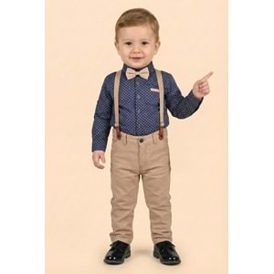 Askı Papyonlu Erkek Bebek Gömlekli Takım M00785