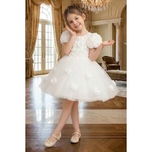 Kız Çocuk Güllü Tütü Özel Gün Elbisesi