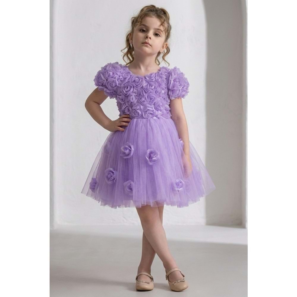Kız Çocuk Güllü Tütü Özel Gün Elbisesi