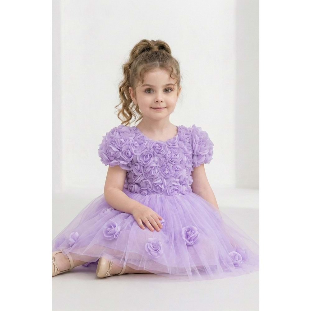 Kız Çocuk Güllü Tütü Özel Gün Elbisesi