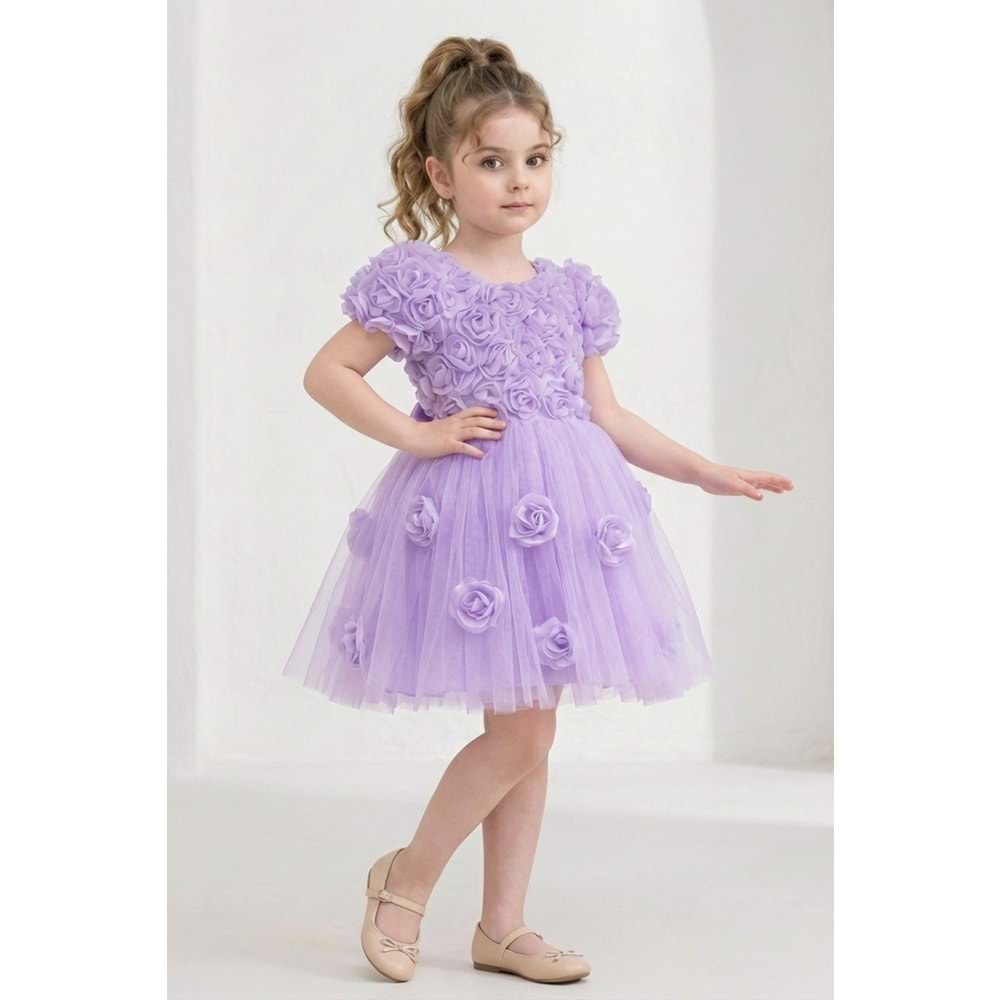 Kız Çocuk Güllü Tütü Özel Gün Elbisesi