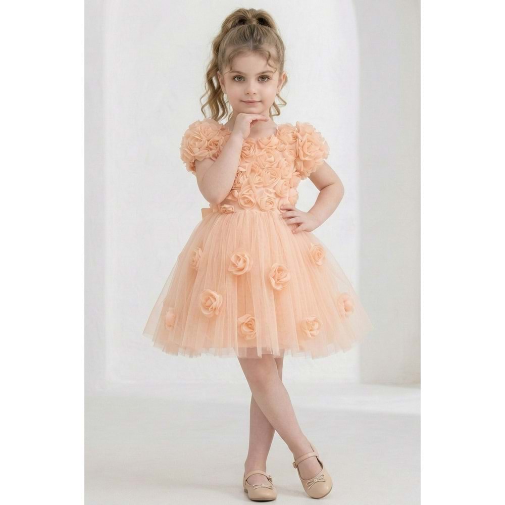 Kız Çocuk Güllü Tütü Özel Gün Elbisesi