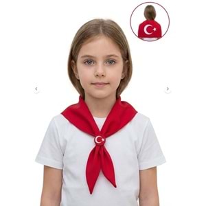 Türk Bayrak Motifli Çocuk Bayramlık Fular