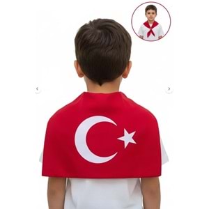 Türk Bayrak Motifli Çocuk Bayramlık Fular