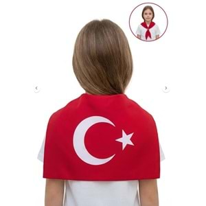 Türk Bayrak Motifli Çocuk Bayramlık Fular