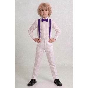 23 Nisan Çocuk Bayramı Beyaz Gabardin Pantolonlu Erkek Çocuk Takımı