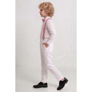 23 Nisan Çocuk Bayramı Beyaz Gabardin Pantolonlu Erkek Çocuk Takımı