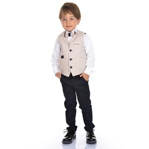 Spor Yelek, Gabardin Pantolon, Gömlek, Papyon Erkek Çocuk Takım SB277