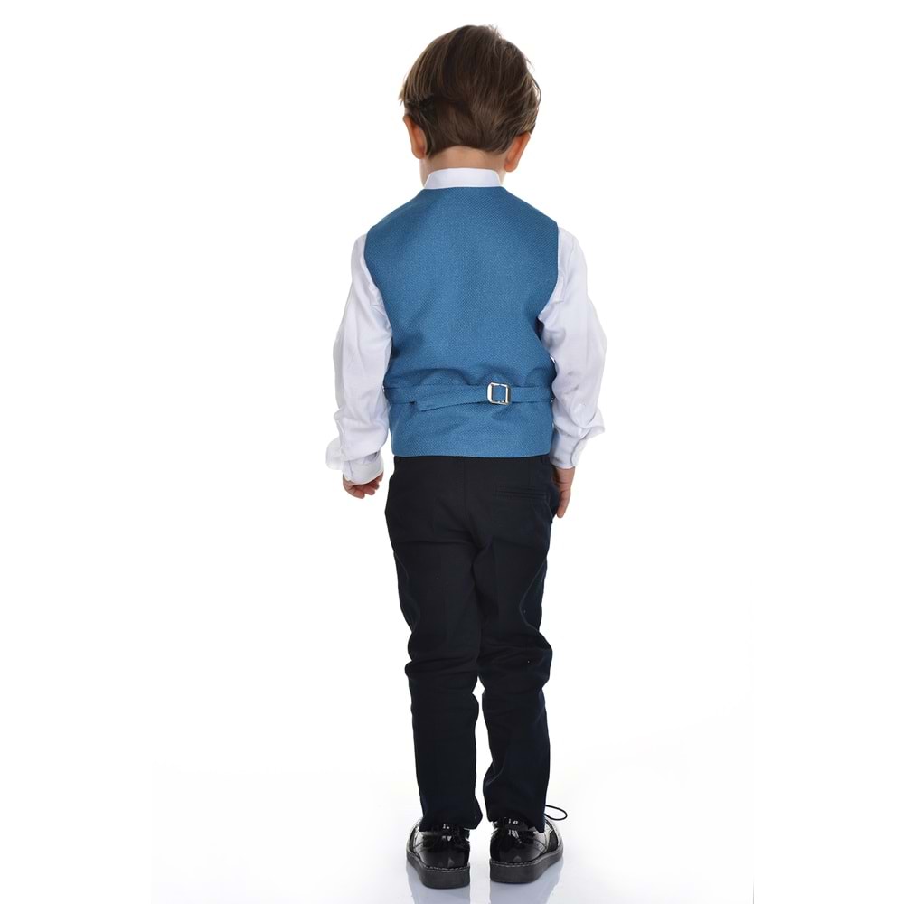 Spor Yelek, Gabardin Pantolon, Gömlek, Papyon Erkek Çocuk Takım SB277