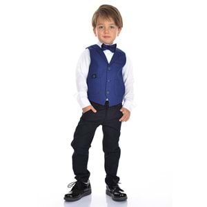 Spor Yelek, Gabardin Pantolon, Gömlek, Papyon Erkek Çocuk Takım SB277