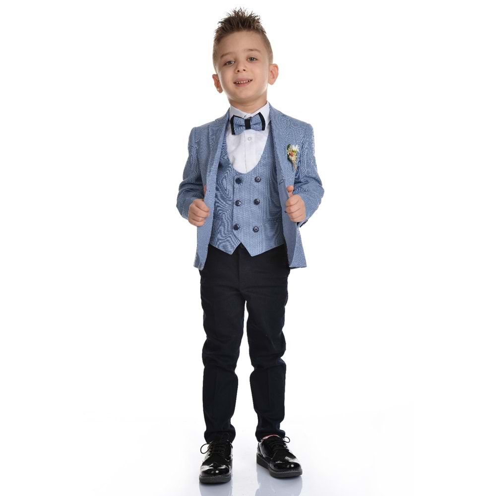 Yaka Çiçekli Erkek Çocuk Spor Kesim Takım SB283