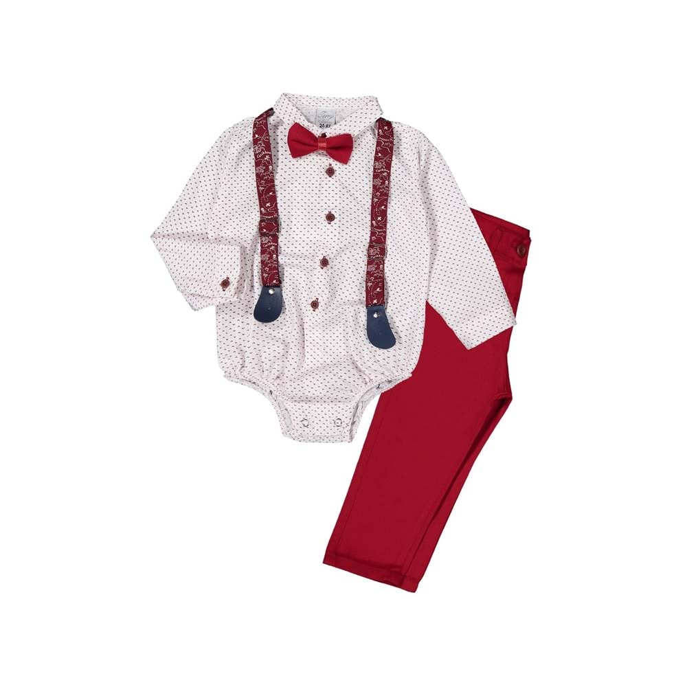 Erkek Bebek Gömlek, Askı, Papyon Ve Pantolon Takım SB294