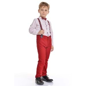 Erkek Çocuk Askı Papyonlu Gömlekli Takım SB303