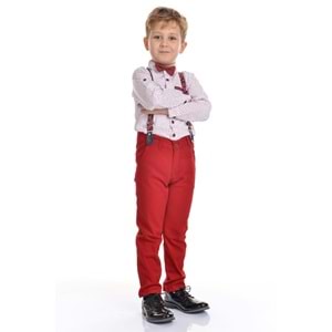 Erkek Çocuk Askı Papyonlu Gömlekli Takım SB303