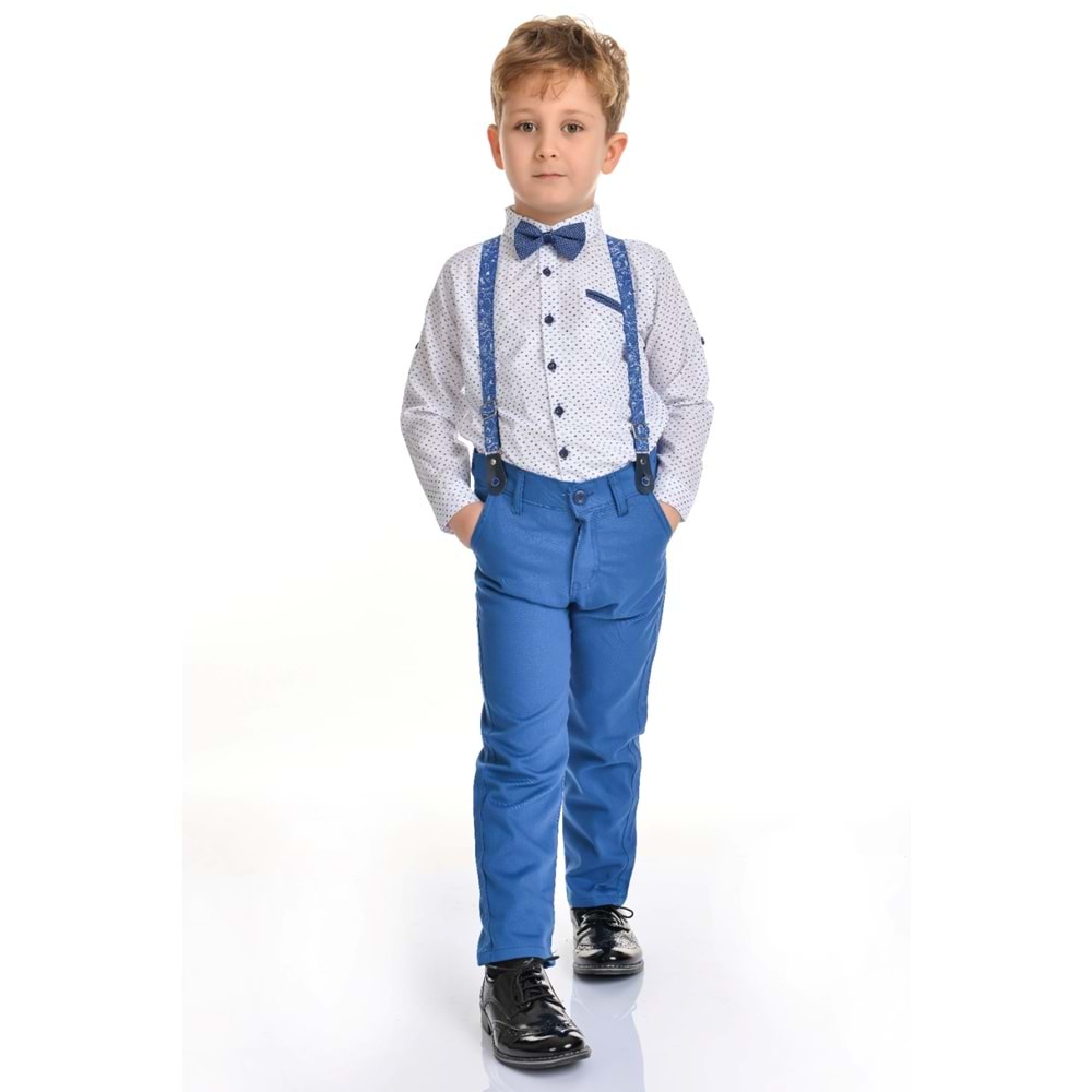 Erkek Çocuk Askı Papyonlu Gömlekli Takım SB303