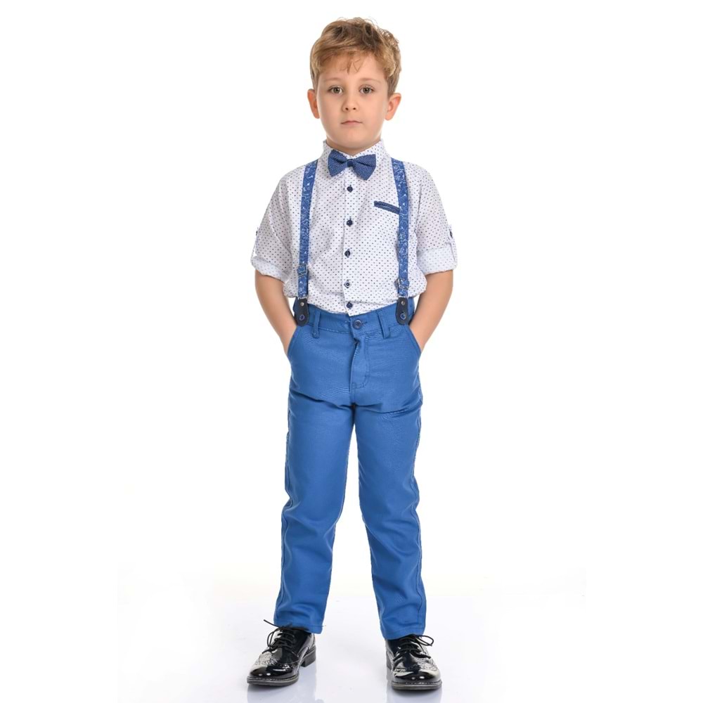 Erkek Çocuk Askı Papyonlu Gömlekli Takım SB303