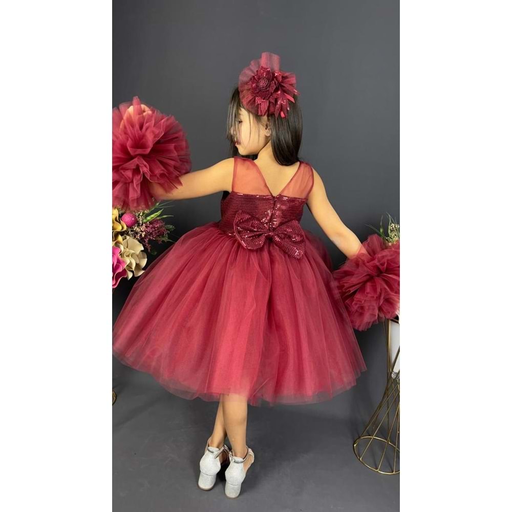 Tütü Etekli Ponpon Kollu Kız Çocuk Payetli Özel Gün Abiye