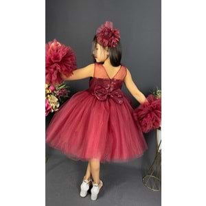 Tütü Etekli Ponpon Kollu Kız Çocuk Payetli Özel Gün Abiye