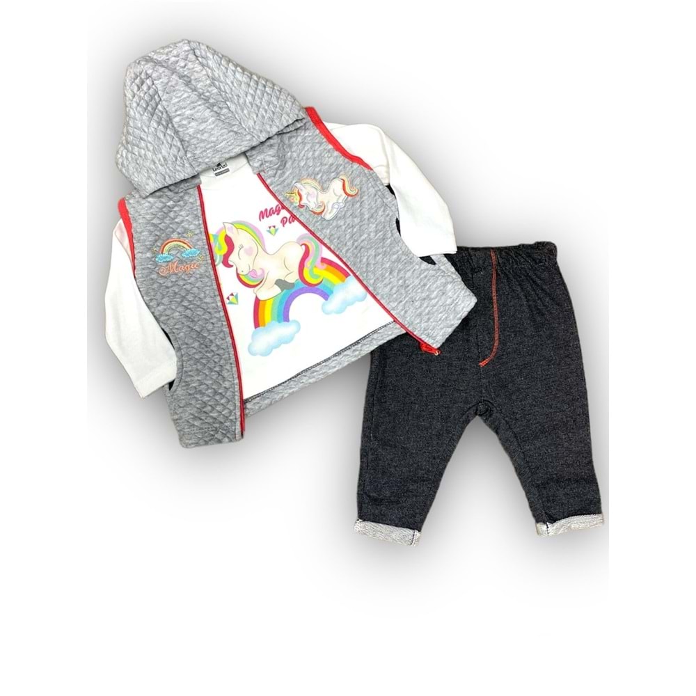 Balon Motif Yelekli Bebek Takımı