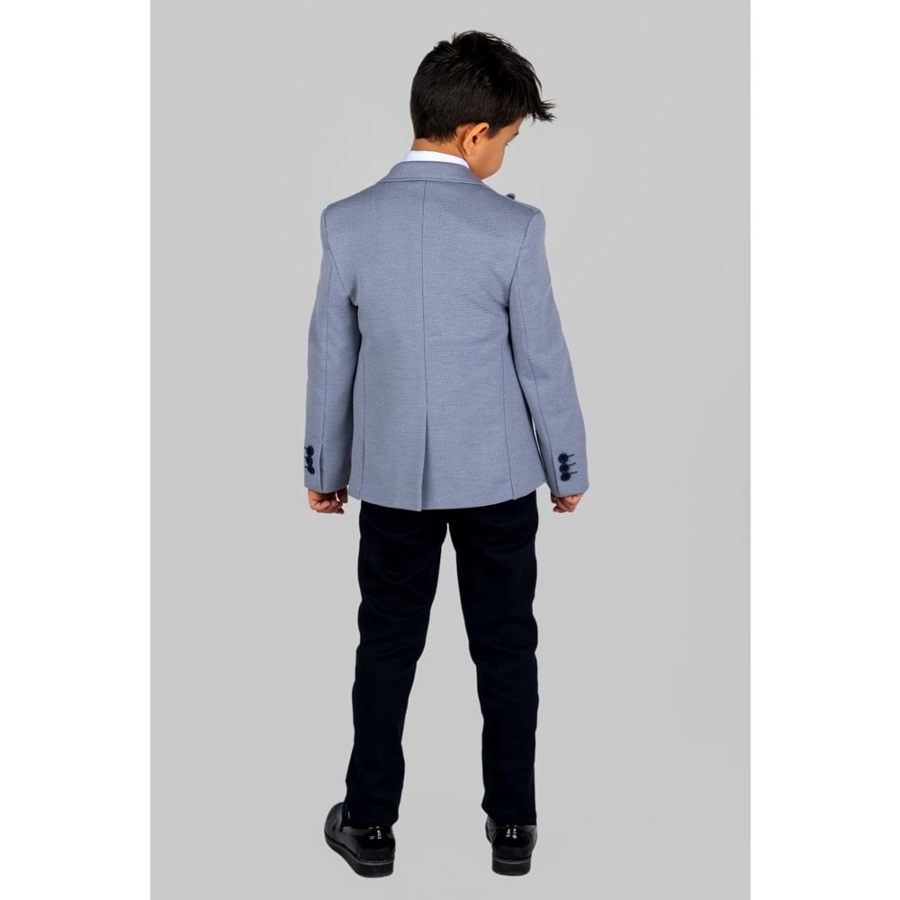 Ceketli Yelekli Erkek Çocuk Gabardin Pantolonlu Takım Elbise SB487