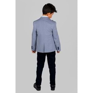 Ceketli Yelekli Erkek Çocuk Gabardin Pantolonlu Takım Elbise SB487