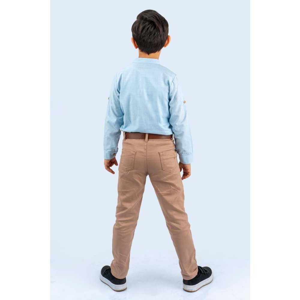 Erkek Çocuk Pamuklu Gömlekli Takım SB489