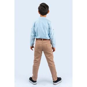 Erkek Çocuk Pamuklu Gömlekli Takım SB489