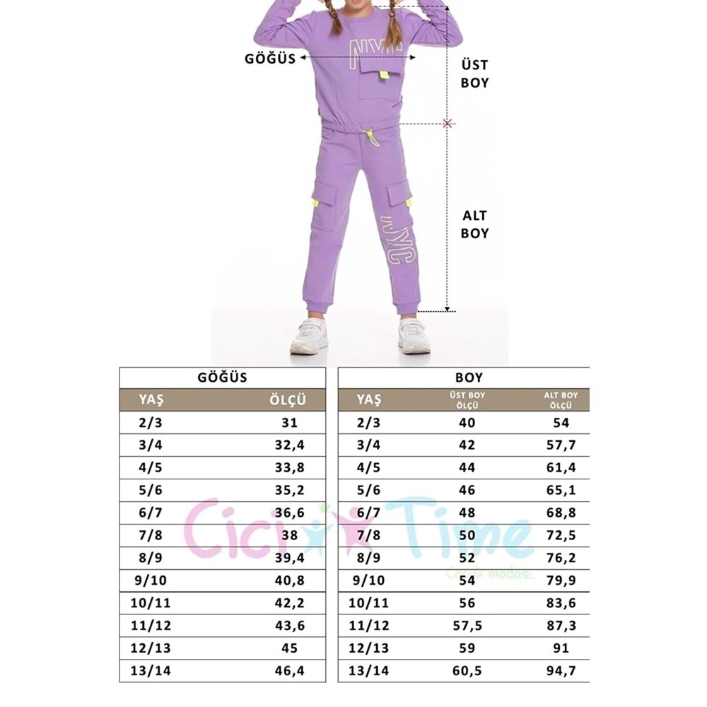 Baskılı 2iplik Kız Çocuk Tarz Eşofman SB518