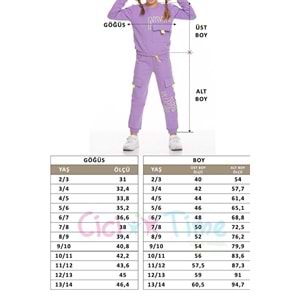 Baskılı 2iplik Kız Çocuk Tarz Eşofman SB518