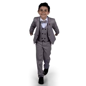 Erkek Çocuk Yelek, Pantolon , Gömlek , Papyon ve Caket Tam Takım Elbise SB523