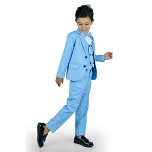 Erkek Çocuk Yelek, Pantolon , Gömlek , Papyon ve Caket Tam Takım Elbise SB523