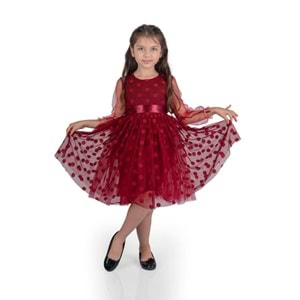 Parapuan Dantel Motif Kız Çocuk Elbise SB547