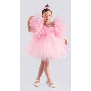 Tütülü Tavus Model Kız Çocuk Abiye SB582